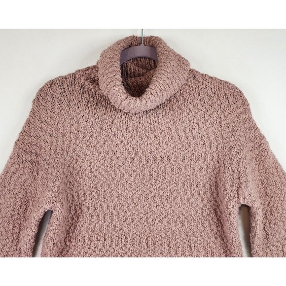 Yet Again Sweater Womens Small Pink Fluffy Soft Knitted Preppy Turtle Neck Top - Picture 3 of 10